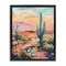 Stupell Industries Soft Canyon Sunset Cacti Floater Framed Canvas Wall Art Design by LSR Design Studio